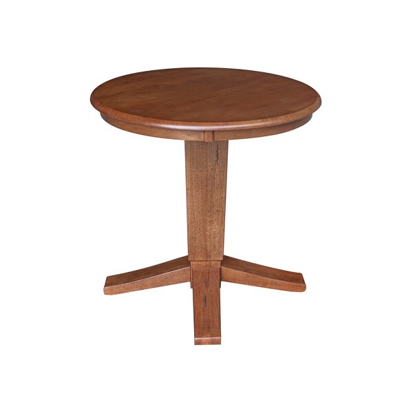 International Concepts 30 in. Solid Wood Round Top Pedestal Dining Table - 29.9 in. High, Distressed Oak K42-30RT-23B - main